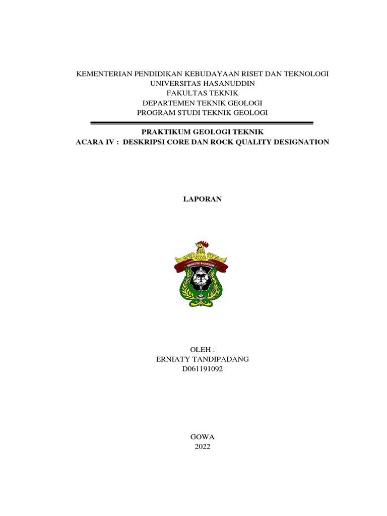 Deskripsi RQD dan Kualitas Batuan | PDF | Sains & Matematika ...