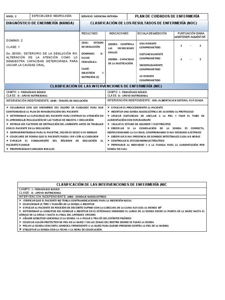 Plan de Cuidados en Neurología | PDF | Masaje | Vejiga urinaria