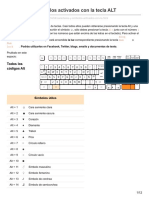 Caracteres y Símbolos Activados Con La Tecla ALT