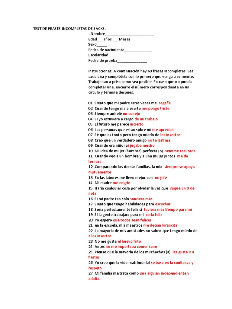 Test de Sack | PDF