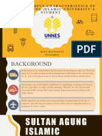 Characteristics of Transportation Modes for Sultan Agung Islamic University Students