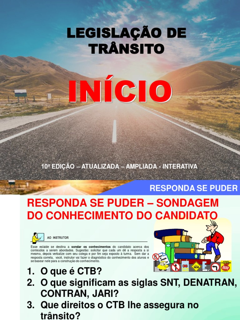 Legislação de Trânsito Início 1 | PDF | Tráfego | Estatuto