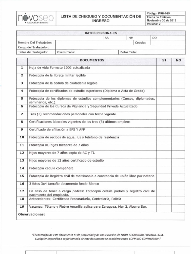 FORMATOS PARA DILIGENCIA PROCESO DE SELECCION (1) - Organized | PDF