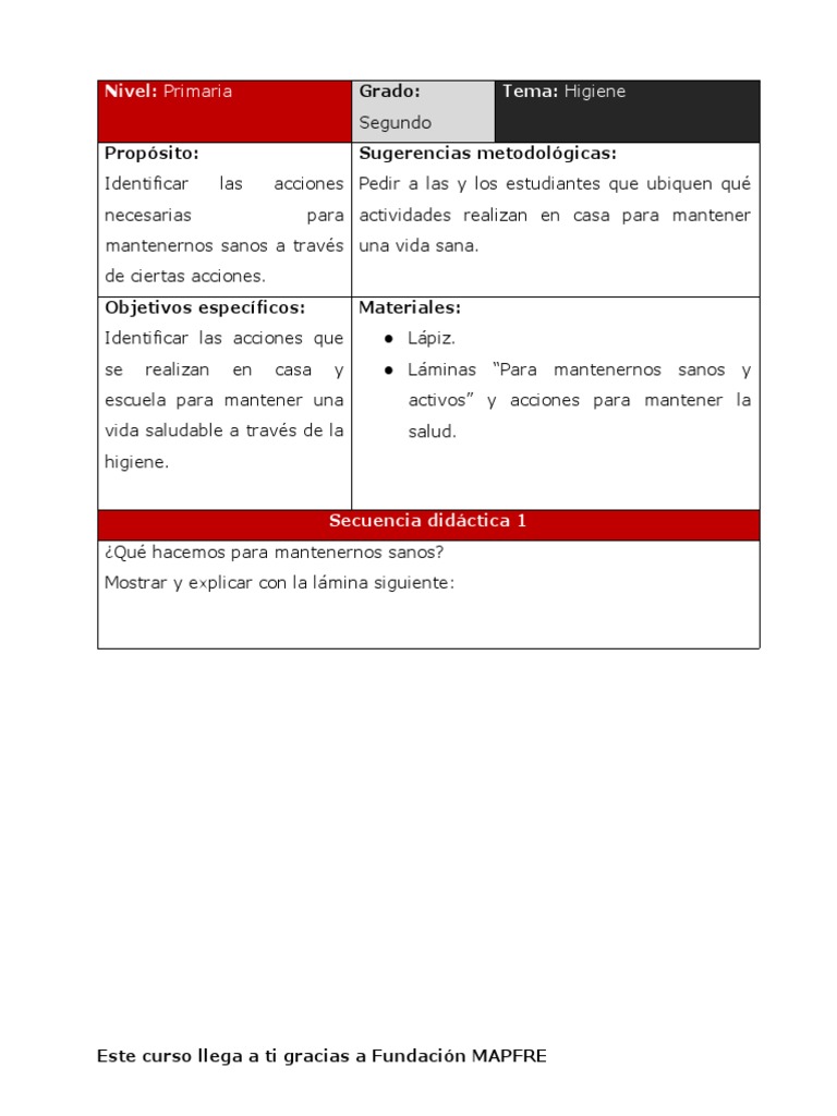 Hábitos de Higiene para Segundo Grado | PDF | Relaciones personales ...