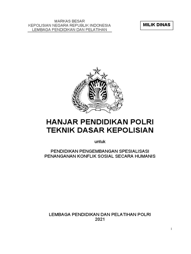 Hanjar Pendidikan Polri Teknik Dasar Kepolisian | PDF