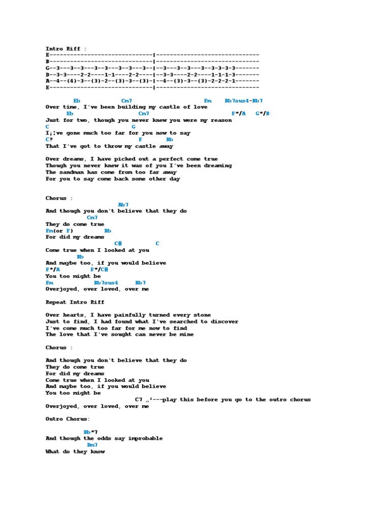 Stevie wonder overjoyed pdf song structure songs
