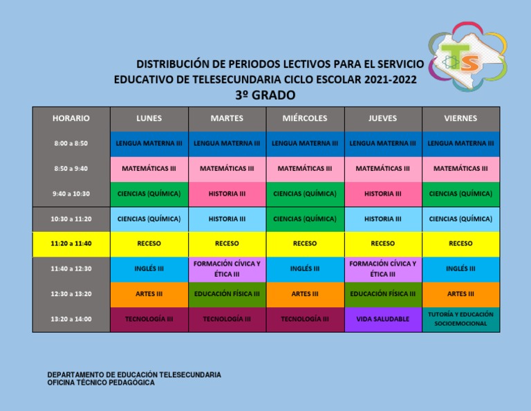 Tercer Grado Horario PDF