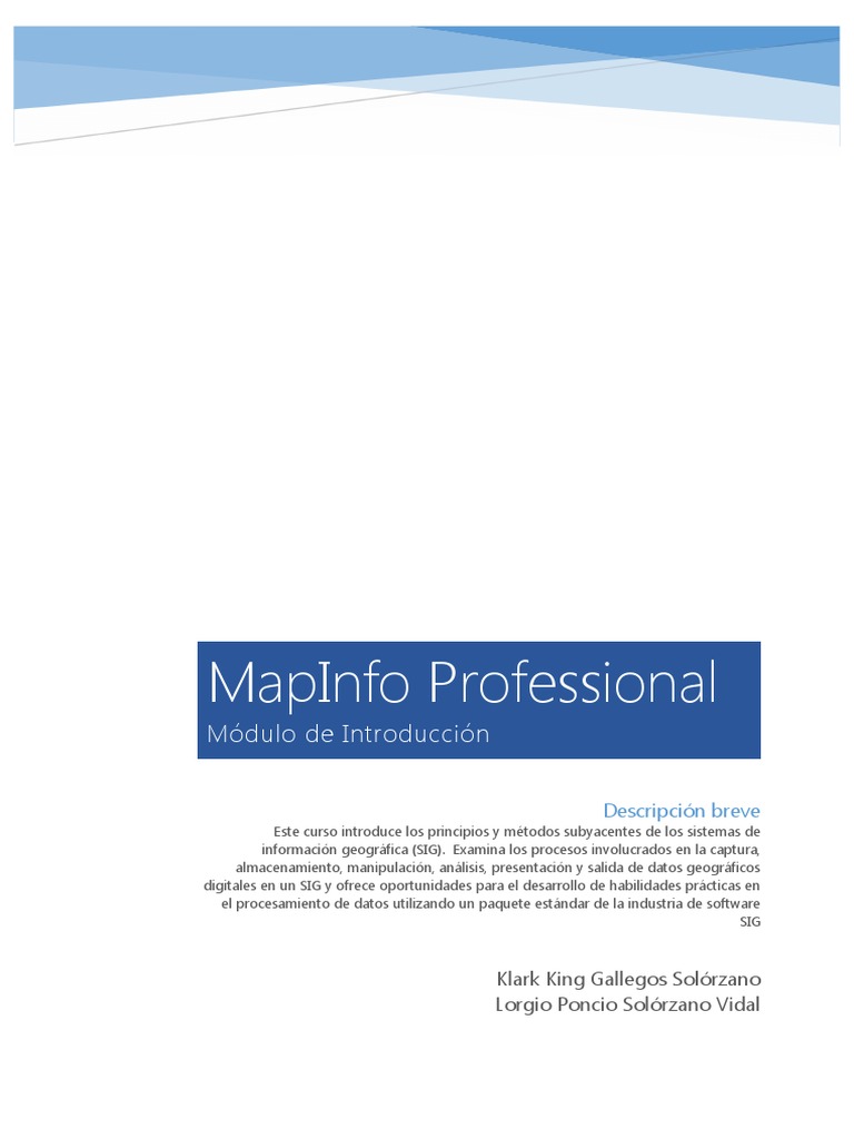 MapInfo Professional v15.0.3 - Introduccion | PDF | Sistema de ...
