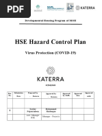 HSE Hazard Control Plan Virus Protection COVID 19