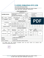 A.V.Steel Forgings PVT - LTD: Test Certificate