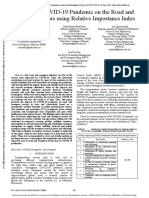 Impacts of COVID-19 Pandemic On The Road and Transport Sectors Using Relative Importance Index