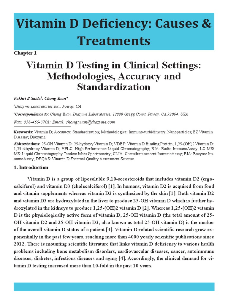 Vitamin D Testing in Clinical Settings Methodologies Accuracy and