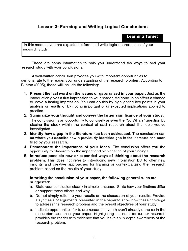 Drawing Logical Conclusions Guidance on Forming Insights and Summarizing Research Findings
