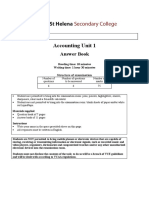 Unit 1 Practice Exam Answer Booklet 2022