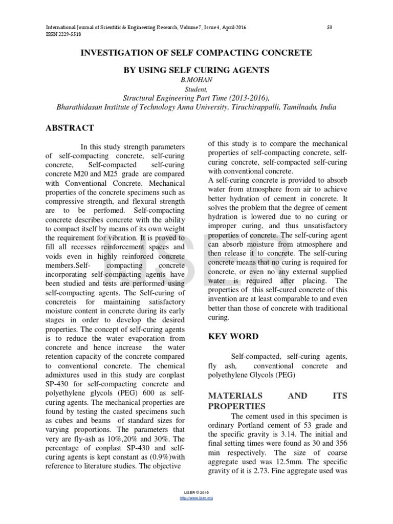 Investigation of Self Compacting Concrete by Using Self Curing Agents ...