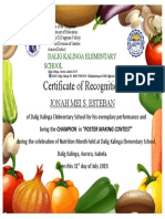 Certificate Nutrition Month