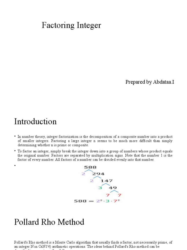 Integer Factorization | PDF