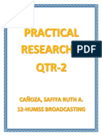Practical Research 2-QTR 2 - Safiya - Ruth - A. - Cañoza - 12-Humss - Broadcasting