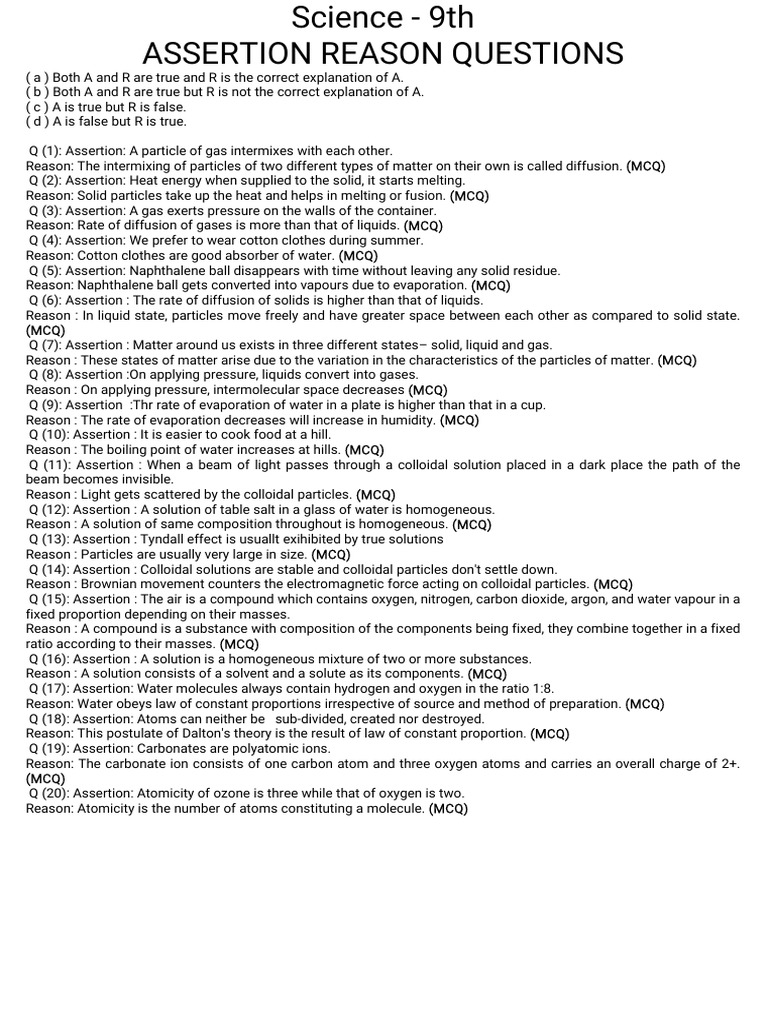 AR Questions Class 9 PDF