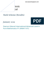 Mathematics P1 - January 2019 (Mark Scheme)