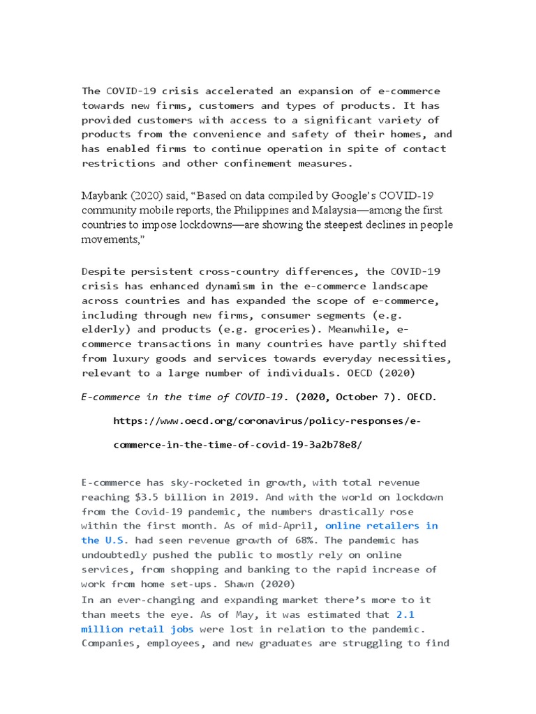 The COVID | PDF | E Commerce | Retail