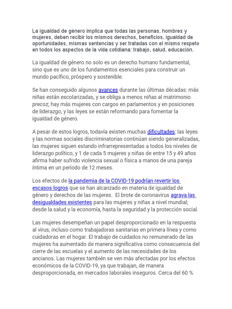 Igualdad de Género - Info | PDF | Igualdad de género | Estudios de género