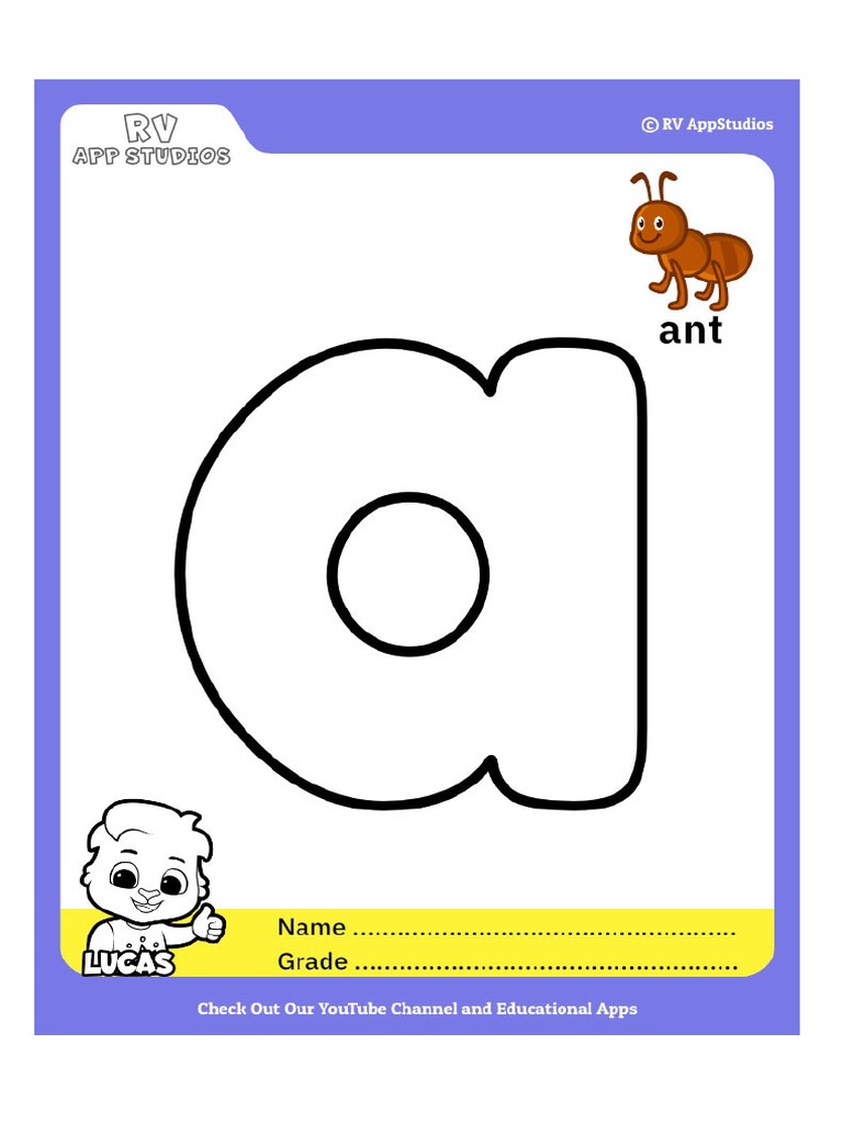 347 Free Printable Worksheets For Kids Alphabet Letter A Coloring | PDF