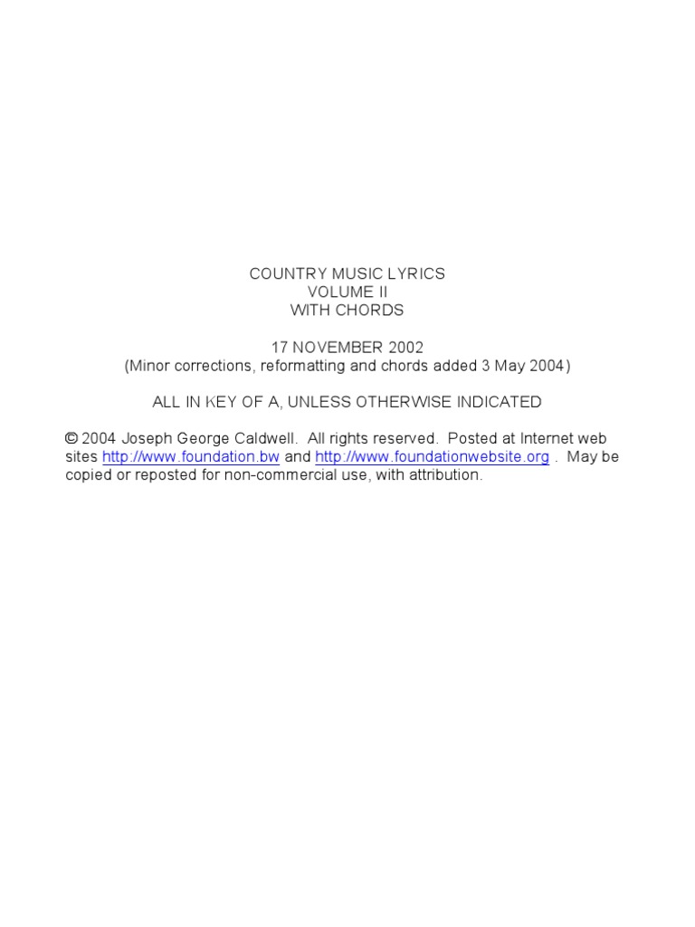 2792663 Country Music Lyrics Vol 2 With Chords More translations of utah carol lyrics. country music lyrics vol 2 with chords