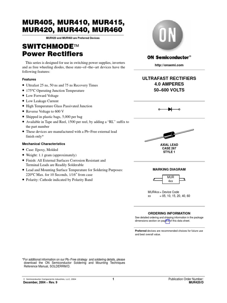 Diodo Mur460 PDF Rectifier Amplifier