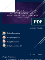 Budget Cycle Both LGU and National Government Agencies