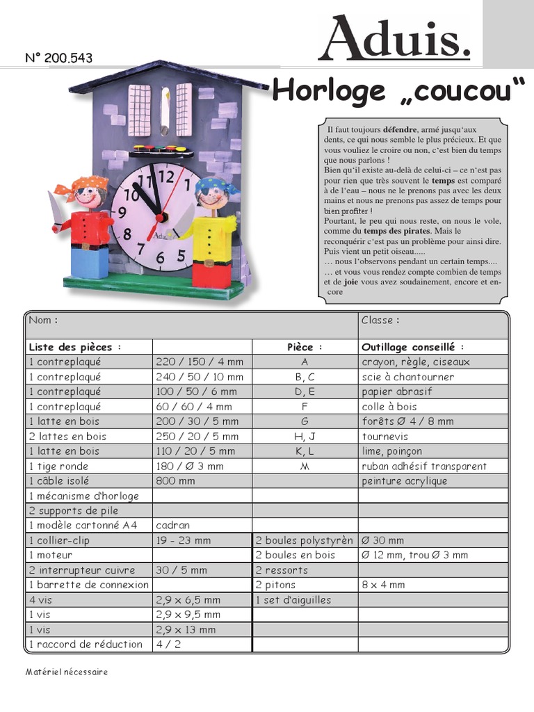 Schéma Mécanisme Horloge Coucou PDF Peinture — free download