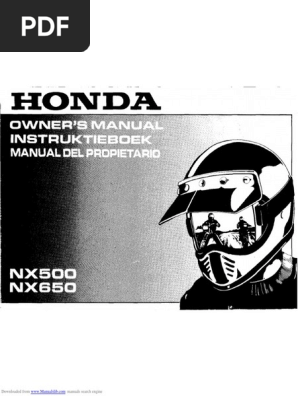 Honda NX500 Service Manual Download | PDF | Car Body Styles
