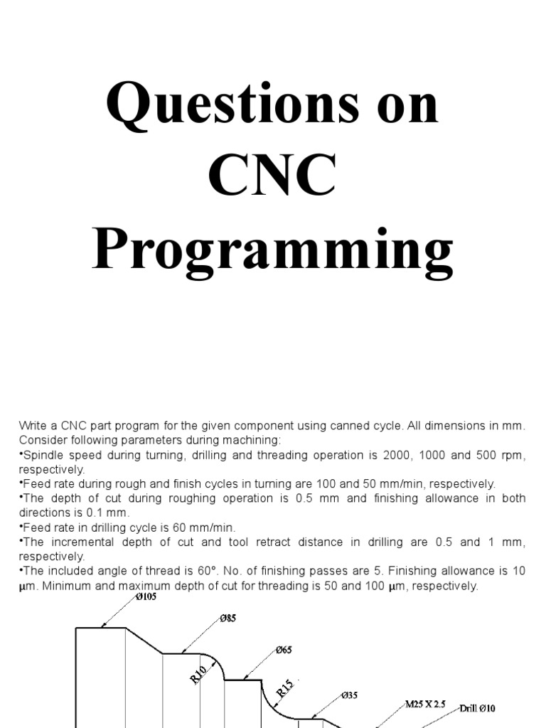CNC Questions PDF Numerical Control Machining