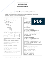 Factor & Remainder Theorems With Answers