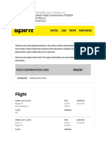 Modified Spirit Airlines Flight Confirmation PDEZGF