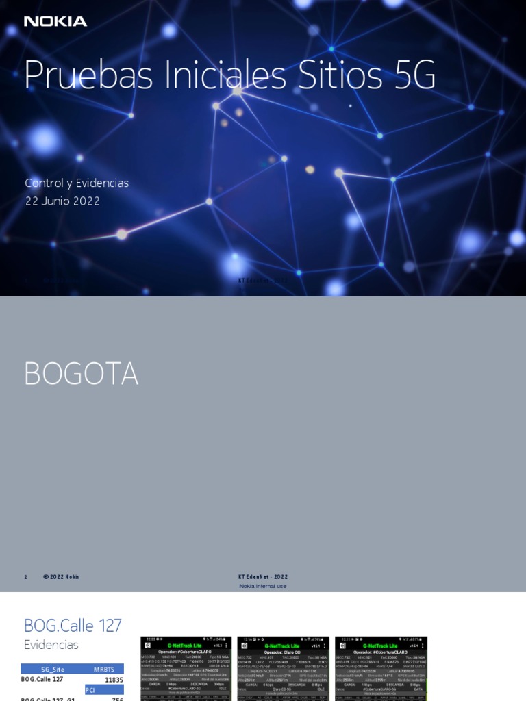 Pruebas Iniciales Sitios 5G | PDF | Empresas de electrónica de ...