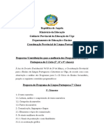 Propostas para A Melhoria Dos Programas de Língua Portuguesa No I Ciclo 7, 8, 9 Classes Gpeu Vale
