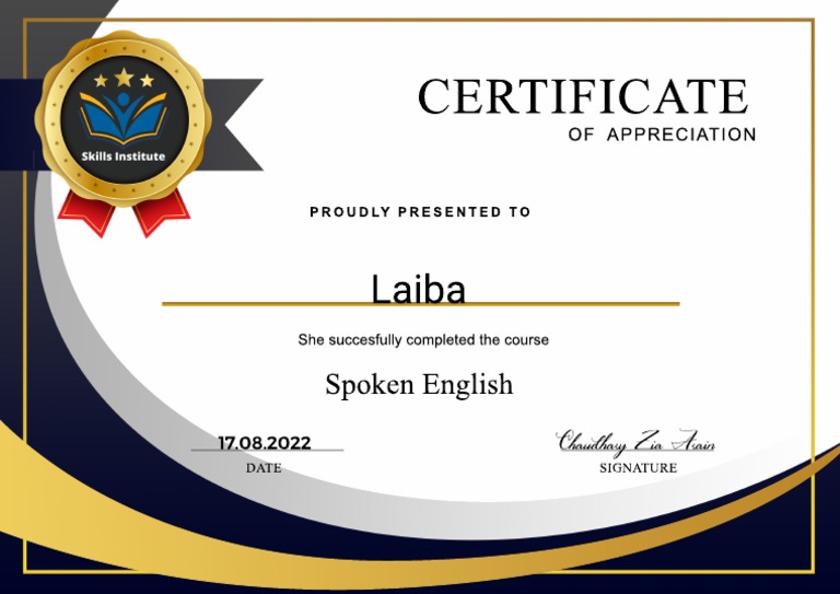 Spoken English Course Completion Certificate | PDF