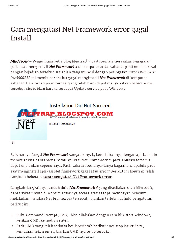 Cara mengatasi net framework gagal install pdf bisnis komputer