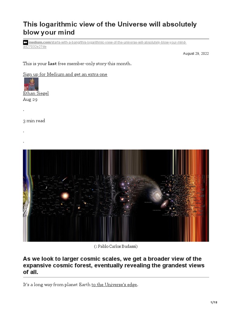 This Logarithmic View of The Universe Will Absolutely Blow Your Mind PDF Sun Galaxy