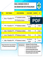 Jadwal Vaksinasi Covid-19 Upt Puskesmas Kramatsari Kota Pekalongan