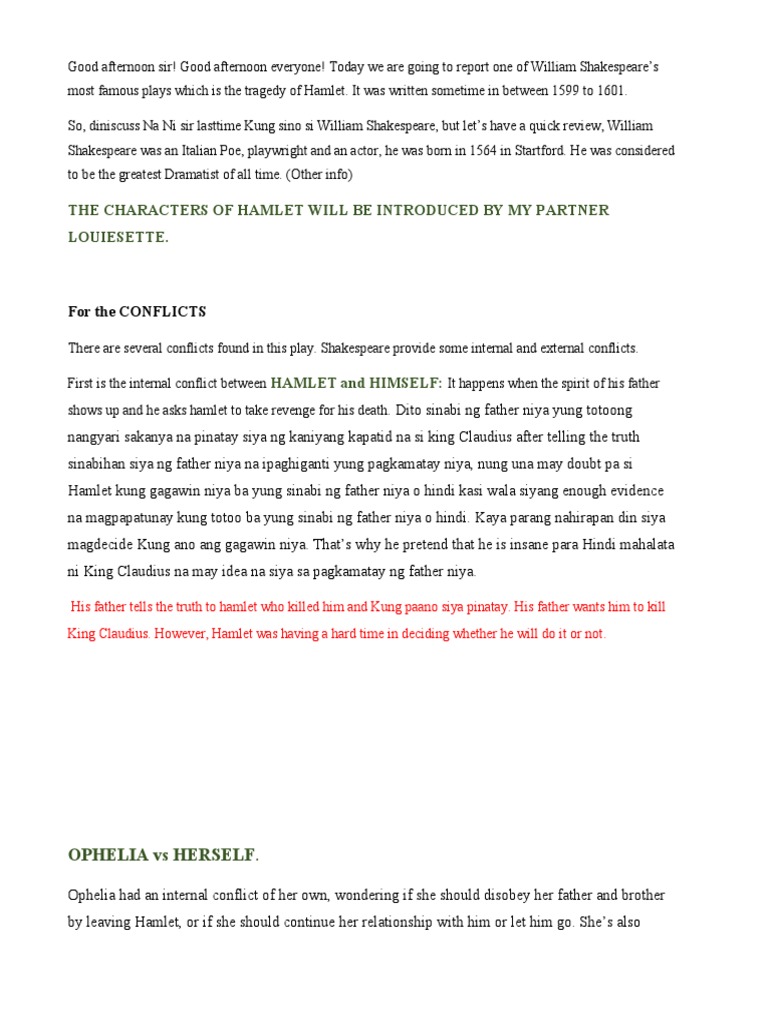 Script Hamlet PDF Hamlet Shakespearean Tragedies