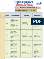 Examination date and subject details