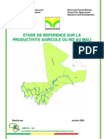 Etude de Reference Sur La Productivite Agricole Du Riz Au Mali