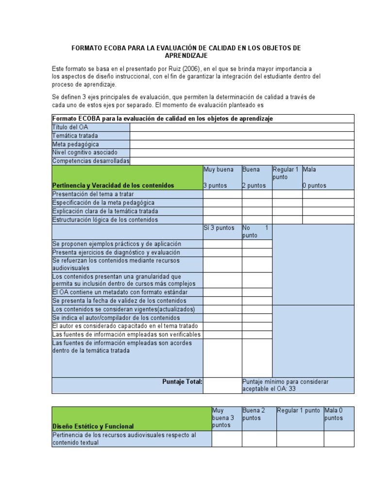 Formato Ecoba | PDF