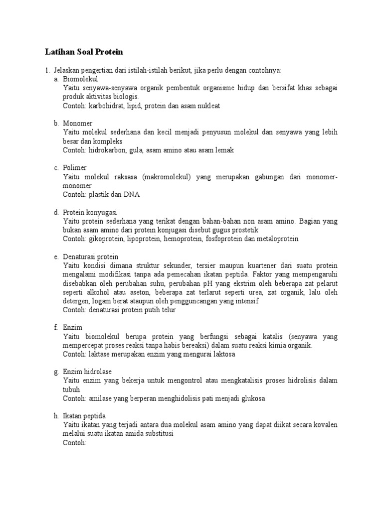 Latihan Soal dan Konsep Protein | PDF
