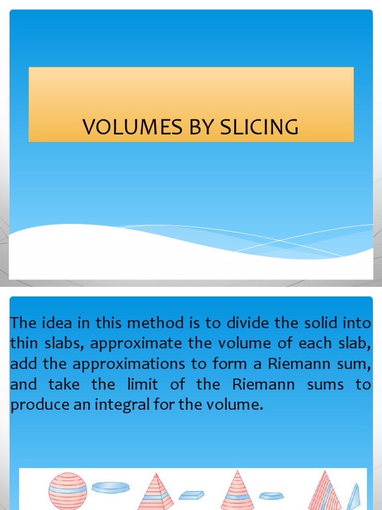 Volumes by Slicing | PDF | Teaching Methods & Materials