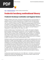 Frederick Herzberg Motivational Theory