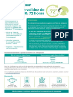 Afiche Cambios en Validez de Examen PCR - 72 Horas