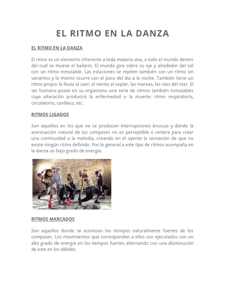 El Ritmo en La Danza | Descargar gratis PDF | Ritmo | Bailes